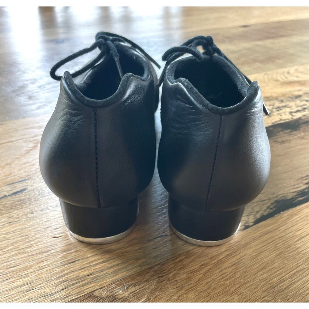 Capezio CG19 Black Cadence Teletone Tap Shoes Leather Size 8M - Picture 6 of 9